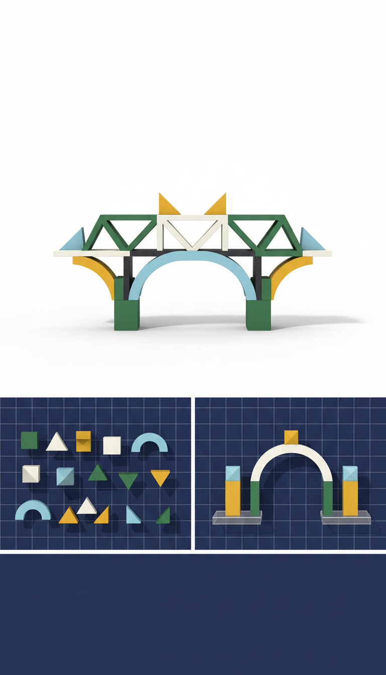 Geometric Bridge Builder Set