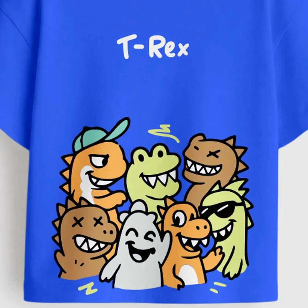 Kids T-Rex Dinosaur Printed T-Shirt | Premium Cotton Half Sleeve Tee